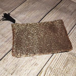 Ipsy Make-Up bag in gold glitter